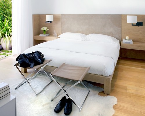 Stylish neutrals dominated bedroom for the modern man (houzz.com)