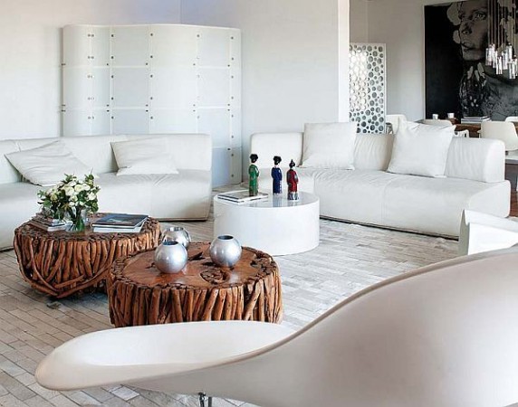 A white living room with bold and wonderful interiors to inspire.