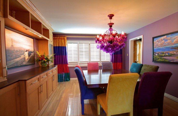 Bold jewel-tone interior plays with variety of colors