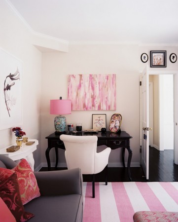 Black brings a sophistication to pink accents