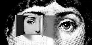 One of the many variations of Piedro Fornasetti's motif of Lina Cavalieri's face