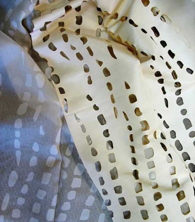 A trendy fabric with perforated holes.