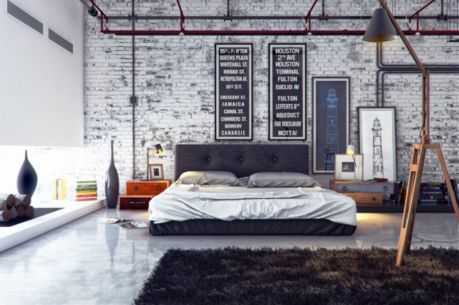 Beautiful industrial bedroom fit for a modern man (realhousedesign.com)