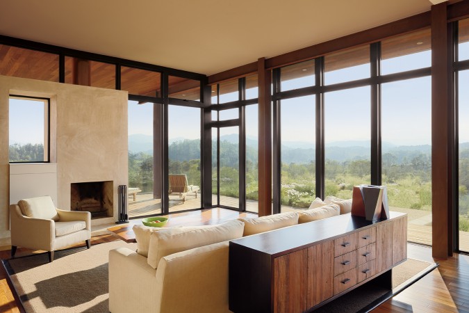 Modern interior with wonderful windows 