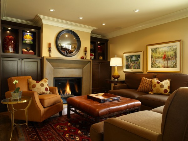 A cozy living room with a fireplace, creating a warm and inviting home.