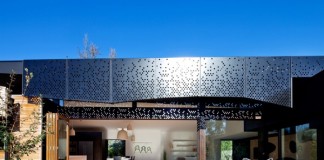 Perforated panels enhance this home