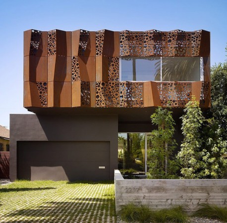This modern façade looks great with perforated panels