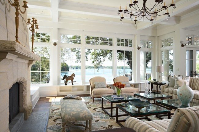 Lake Home with Large Windows.