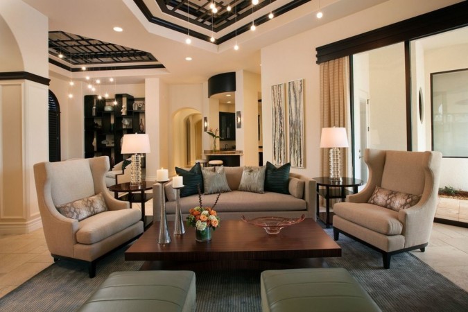 A fuss-free living room with beige furniture.