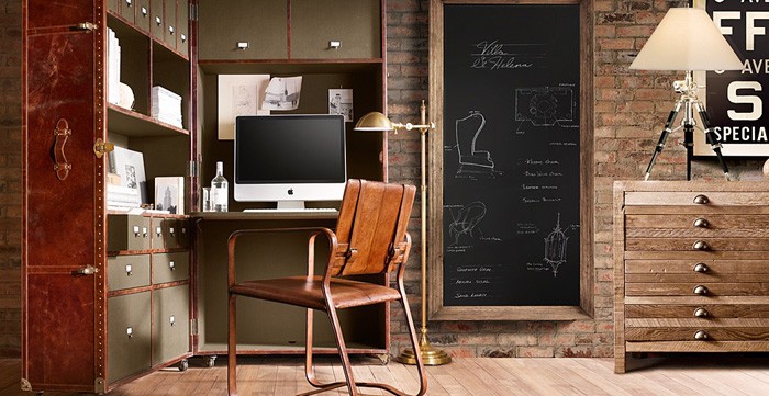 Unique industrial styled home office 