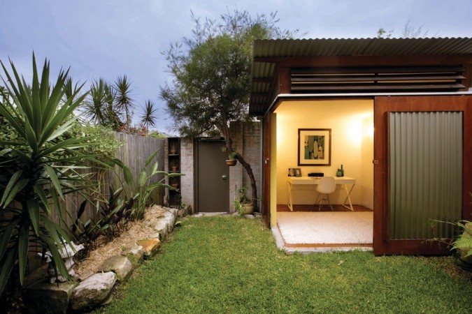 A small backyard with an inspiring shed.