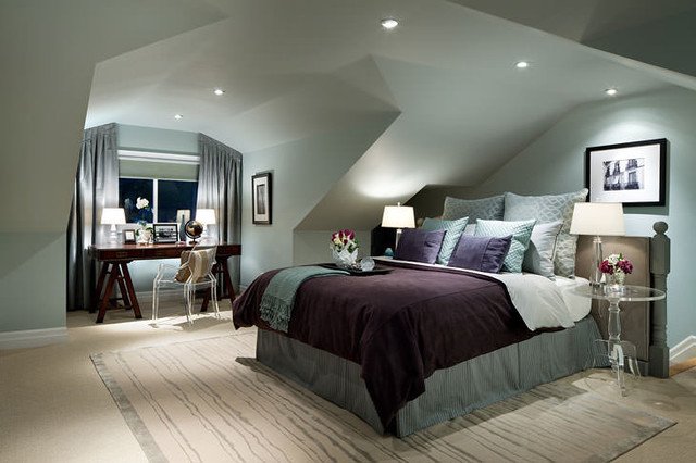 Sophisticated attic bedroom