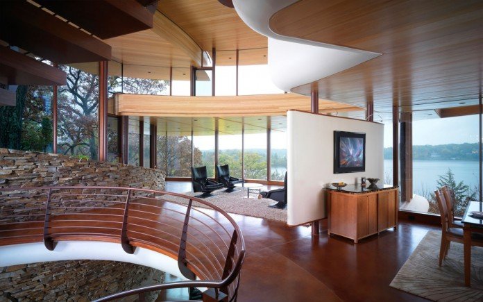 Luxurious lakeside home interior