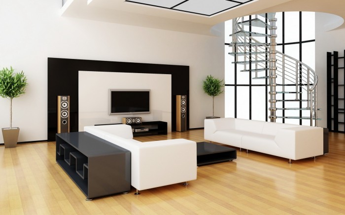 Minimalist Interior Design with Stylish Black and White Furniture.