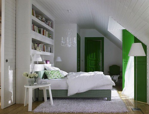 Cozy and colorful attic bedroom 