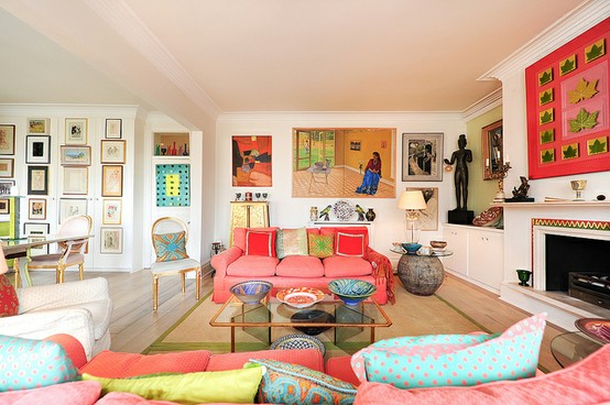 Artwork and color make a vibrant room