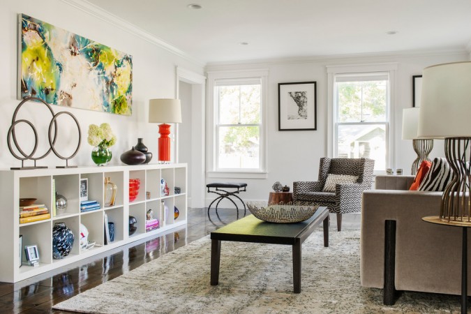 Artwork and accessories add color to this space