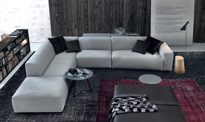 A Low-Profile sectional sofa in a living room.