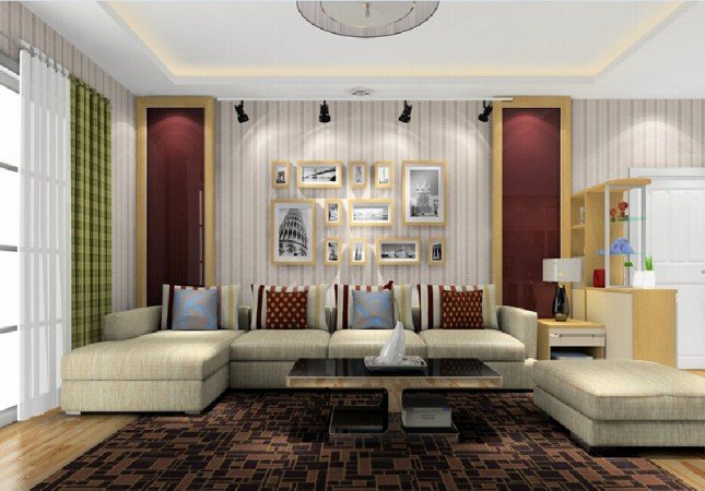 A vertical interior design concept portrayed through a 3D rendering of a living room.