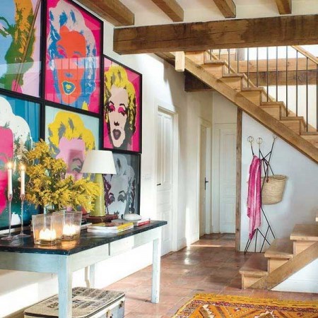 Colorful Living Room in pop art style