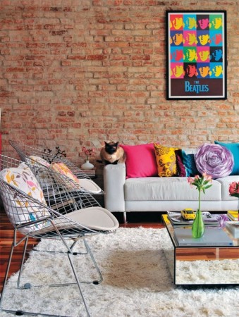 Cozy and colorful pop-art living room