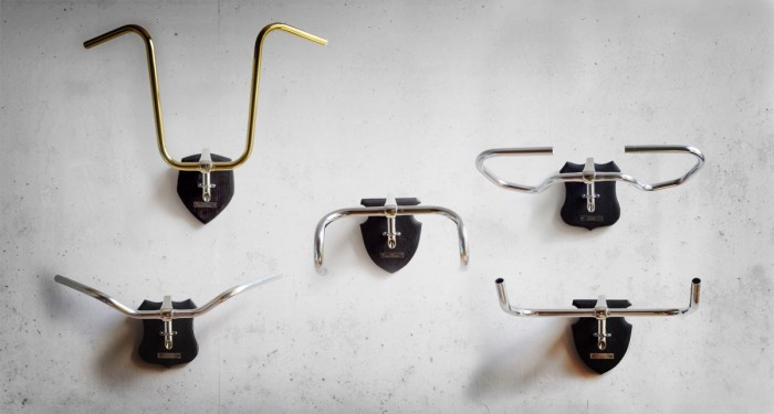 Bicycle handlebars can act as wall décor or hanging racks