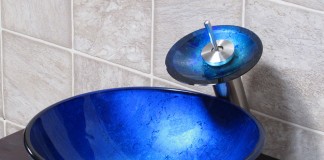 Beautiful cobalt blue vessel sink