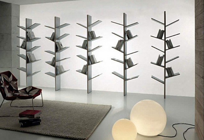 bookcases shaped like trees