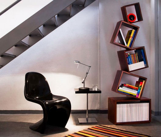 creative bookshelves with cubic shape