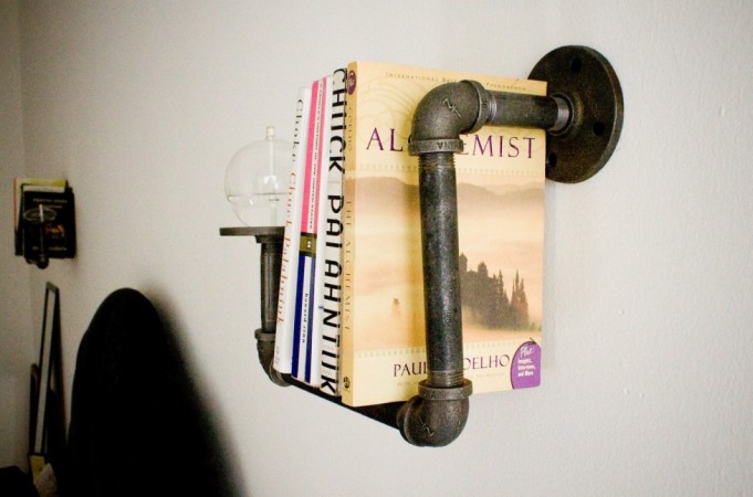 The minimalistic "Corner Pipe bookcase" designed by KKatz 