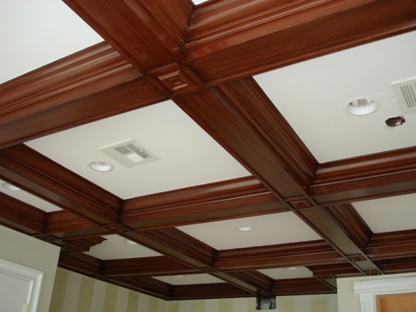 Beautiful wood coffered ceiling 