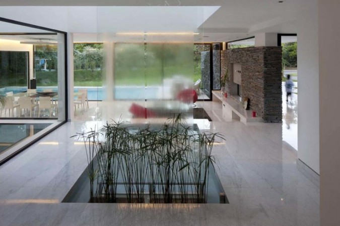 fantastic water wall used as a decorative element for the living room