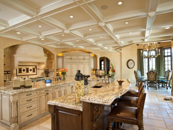 Beautiful coffered ceiling adds dimension to this home