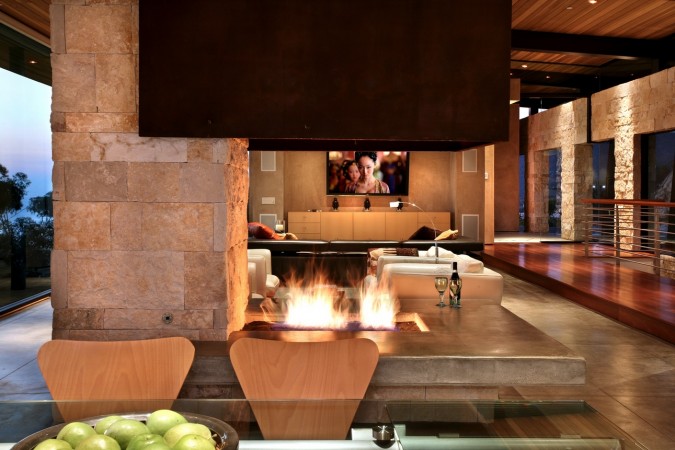 Beautiful fireplace in modern home