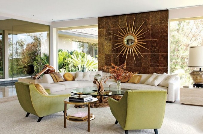 Bright and beautiful midcentury living area