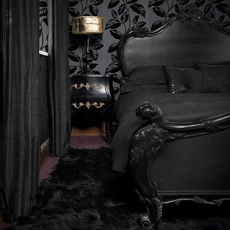 Mysteriously dark bedroom