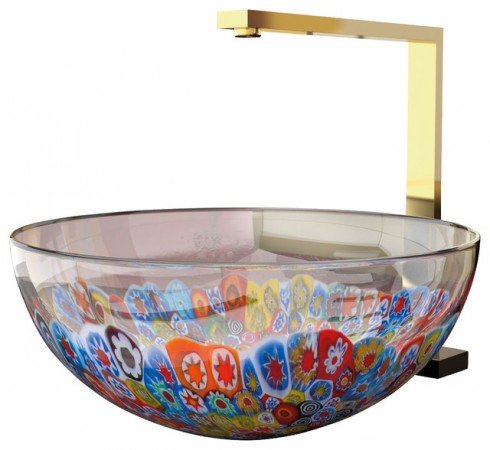 A colorful bowl sink.