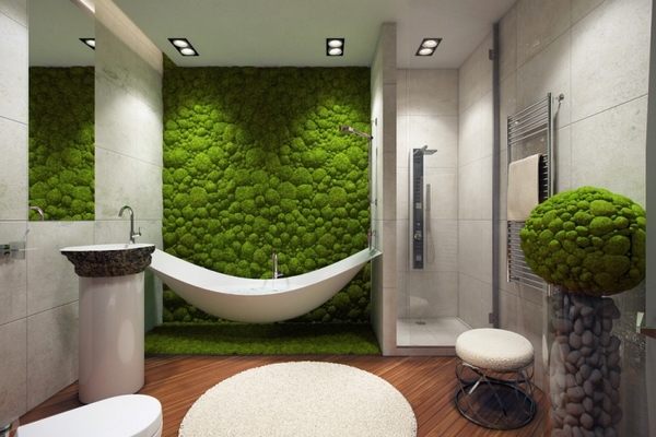 interior vertical gardens for a modern bathroom