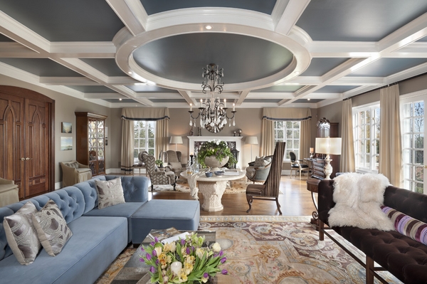 Beautiful painted coffered ceiling