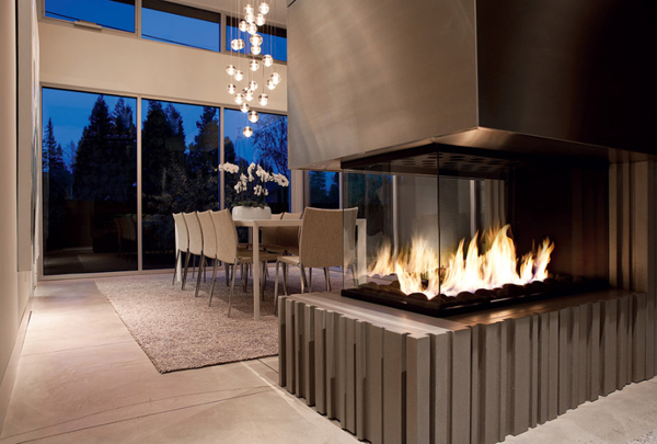 Open fireplace enhances this home 