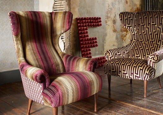 Vivid patterned fabrics perk up furniture