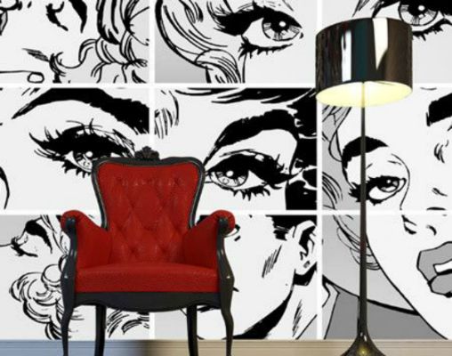 the use of comics and cartoons is typical of the pop-art home decoration