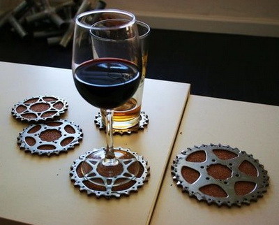 Bicycle parts used for coasters 