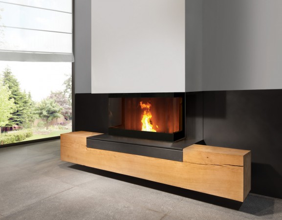 stunning fireplace with minimalistic design and extremly clean lines