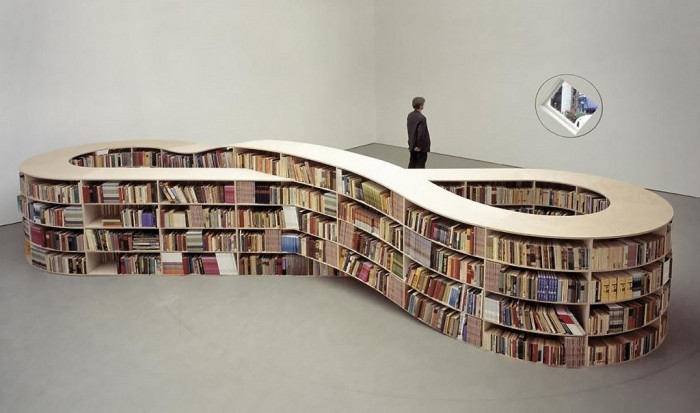 the Infinity bookcase created by Job Koelewijn