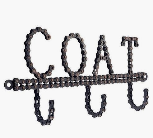 Coat rack from bicycle chains