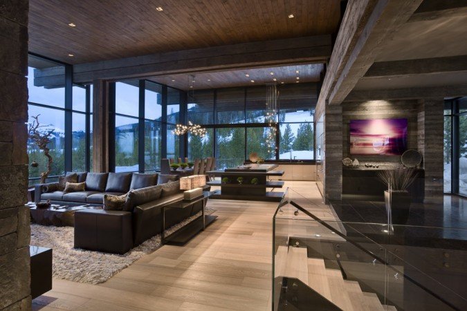 Open floor plan enhances this modern mountain home