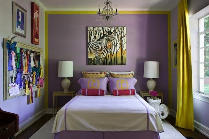Muted tones enhance this bedroom for teenage girl 