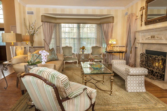 Romantic living room is soft and comfortable