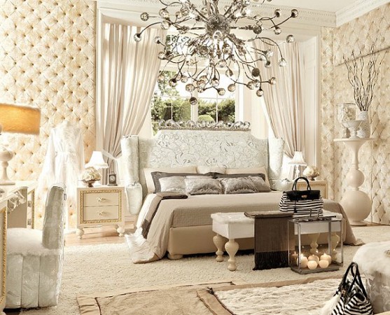 Glamorous and sophisticated feminine bedroom 